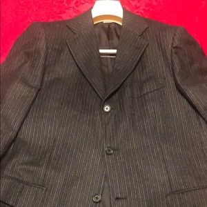 3 button wool/cashmere suit; made in Italy, clean